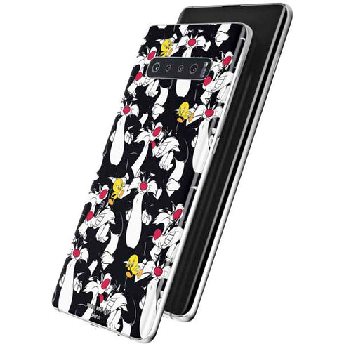 Looney Tunes Sylvester and Tweety Super Sized Galaxy S10 Plus Skin