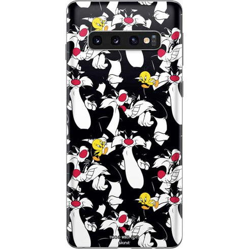 Looney Tunes Sylvester and Tweety Super Sized Galaxy S10 Skin