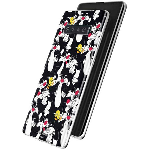 Looney Tunes Sylvester and Tweety Super Sized Galaxy S10 Skin