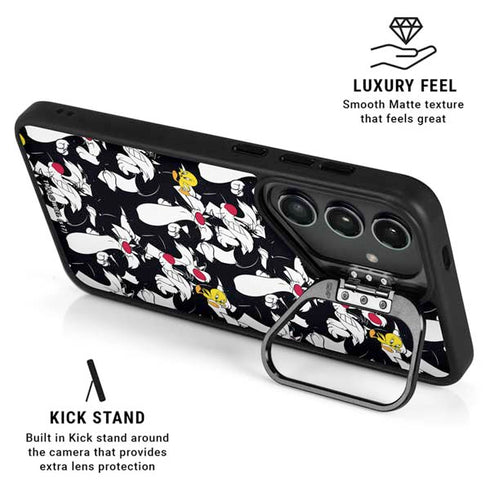 Looney Tunes Sylvester and Tweety Super Sized Galaxy S25 Kickstand Case