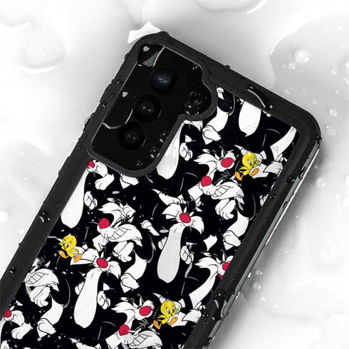 Looney Tunes Sylvester and Tweety Super Sized Galaxy S24 Plus Waterproof Case