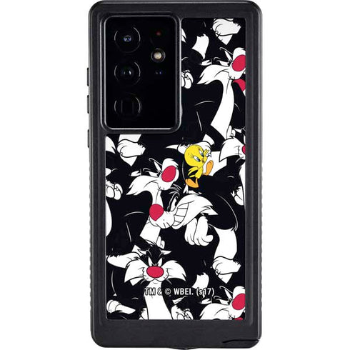 Looney Tunes Sylvester and Tweety Super Sized Galaxy S24 Ultra Waterproof Case