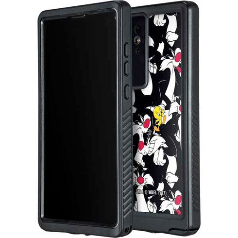 Looney Tunes Sylvester and Tweety Super Sized Galaxy S24 Ultra Waterproof Case