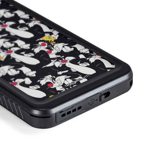 Looney Tunes Sylvester and Tweety Super Sized Galaxy S24 Waterproof Case