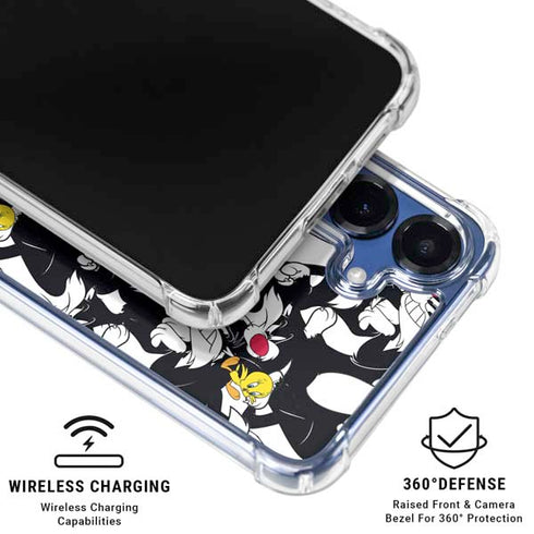 Looney Tunes Sylvester and Tweety Super Sized Galaxy S25 FE Clear Case