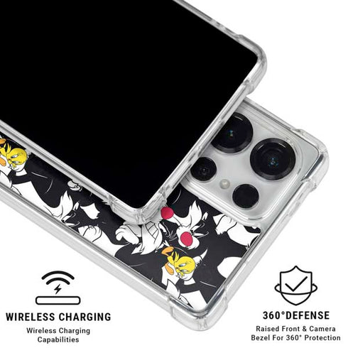 Looney Tunes Sylvester and Tweety Super Sized Galaxy S25 Ultra Clear Case