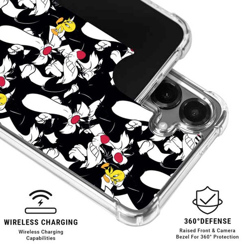 Looney Tunes Sylvester and Tweety Super Sized Galaxy S26 Clear Case