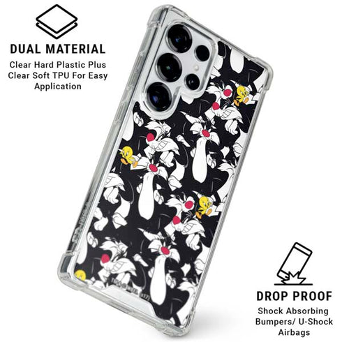 Looney Tunes Sylvester and Tweety Super Sized Galaxy S26 Ultra Clear Case