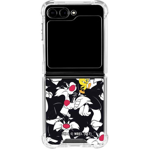 Looney Tunes Sylvester and Tweety Super Sized Galaxy Z Flip6 Clear Case
