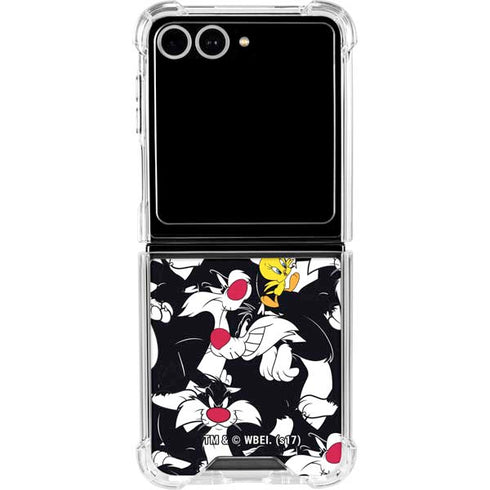 Looney Tunes Sylvester and Tweety Super Sized Galaxy Z Flip7 Clear Case
