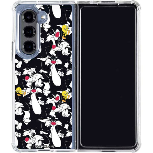Looney Tunes Sylvester and Tweety Super Sized Galaxy Z Fold5 5G Clear Case