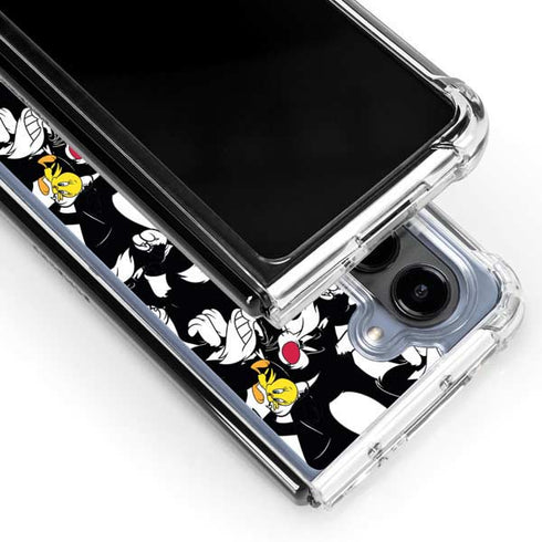 Looney Tunes Sylvester and Tweety Super Sized Galaxy Z Fold5 5G Clear Case