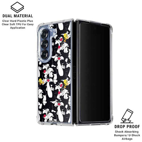 Looney Tunes Sylvester and Tweety Super Sized Galaxy Z Fold7 Clear Case