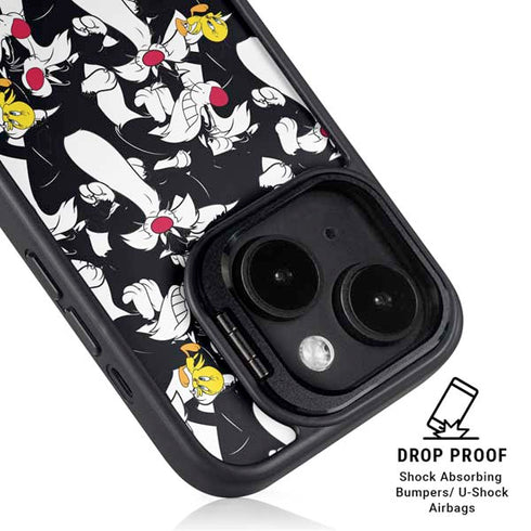Looney Tunes Sylvester and Tweety Super Sized iPhone 14 Kickstand Case