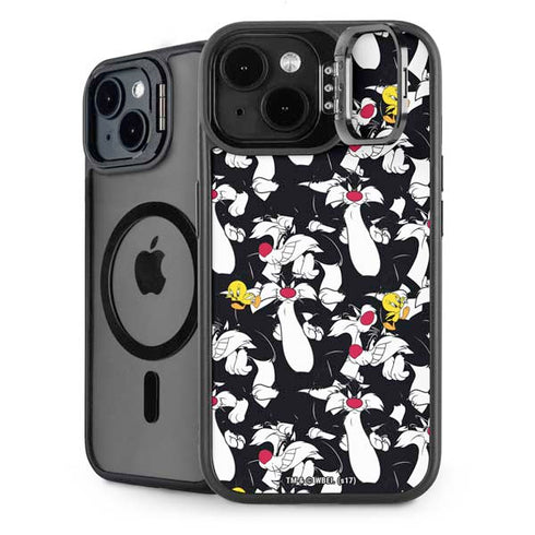 Looney Tunes Sylvester and Tweety Super Sized iPhone 15 Plus Kickstand Case