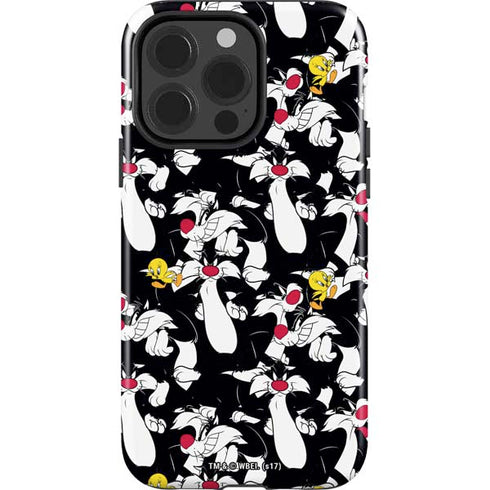 Looney Tunes Sylvester and Tweety Super Sized iPhone 15 Pro Impact Case