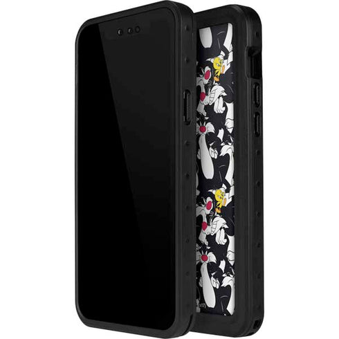 Looney Tunes Sylvester and Tweety Super Sized iPhone 15 Pro Waterproof Case