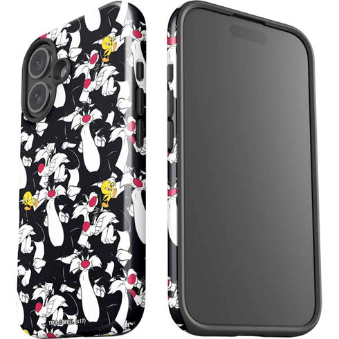 Looney Tunes Sylvester and Tweety Super Sized iPhone 16 Plus Impact Case