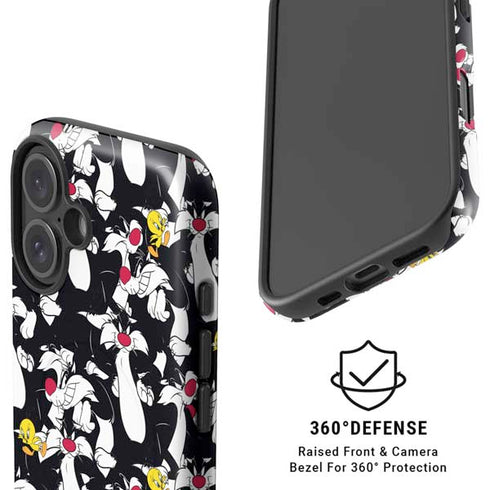 Looney Tunes Sylvester and Tweety Super Sized iPhone 16 Plus Magsafe Impact Case