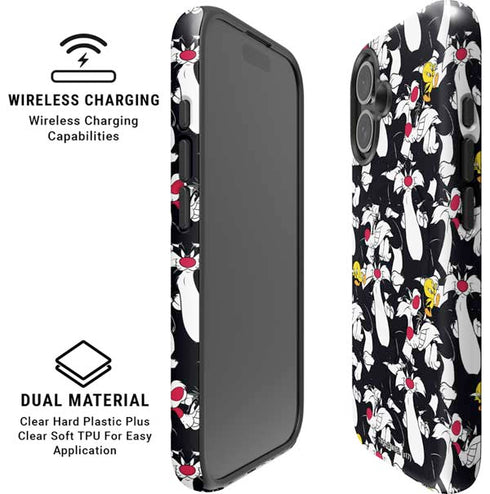 Looney Tunes Sylvester and Tweety Super Sized iPhone 16 Plus Magsafe Impact Case