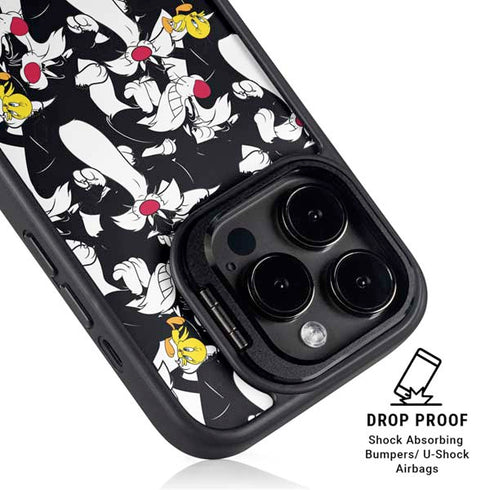 Looney Tunes Sylvester and Tweety Super Sized iPhone 16 Pro Kickstand Case
