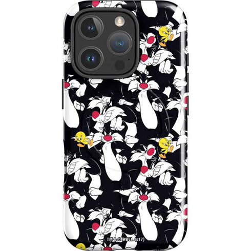 Looney Tunes Sylvester and Tweety Super Sized iPhone 16 Pro Magsafe Impact Case