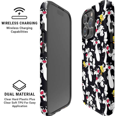 Looney Tunes Sylvester and Tweety Super Sized iPhone 16 Pro Magsafe Impact Case