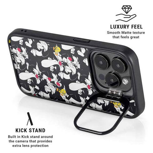 Looney Tunes Sylvester and Tweety Super Sized iPhone 16 Pro Max Kickstand Case