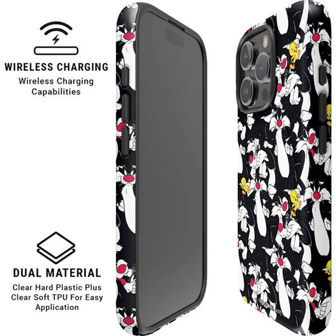 Looney Tunes Sylvester and Tweety Super Sized iPhone 16 Pro Max Magsafe Impact Case