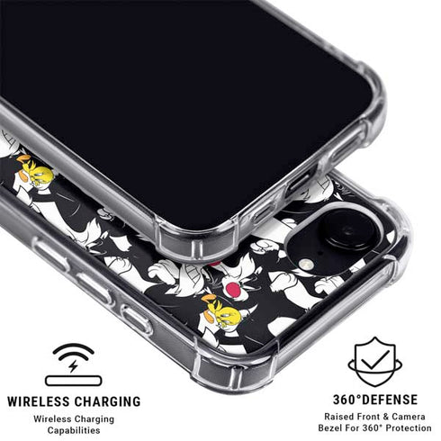 Looney Tunes Sylvester and Tweety Super Sized iPhone 16e Clear Case