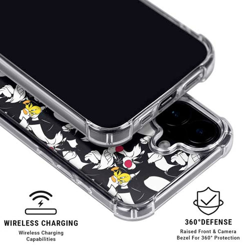 Looney Tunes Sylvester and Tweety Super Sized iPhone 17 Clear Case