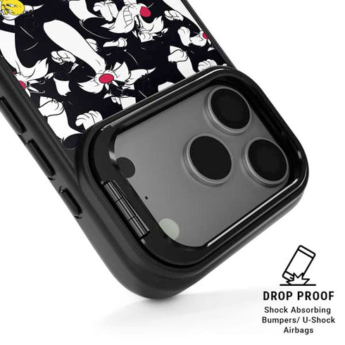 Looney Tunes Sylvester and Tweety Super Sized iPhone 17 Pro Max Kickstand Case