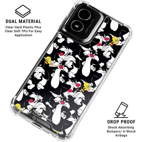 Looney Tunes Sylvester and Tweety Super Sized Moto G Power 5G (2024) Clear Case