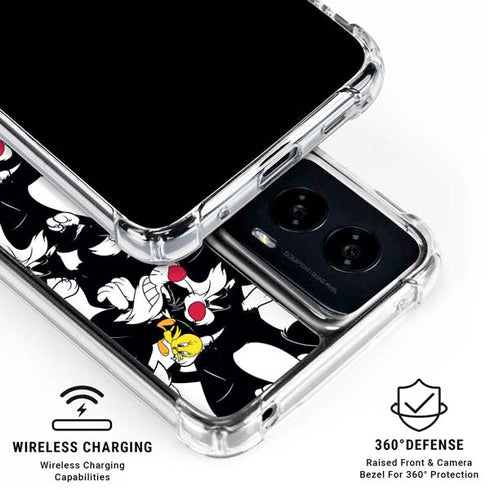 Looney Tunes Sylvester and Tweety Super Sized Moto G Power 5G (2024) Clear Case