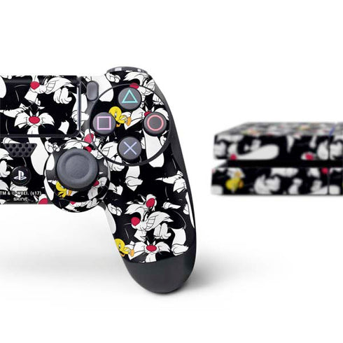 Looney Tunes Sylvester and Tweety Super Sized PS4 Console and Controller Bundle Skin
