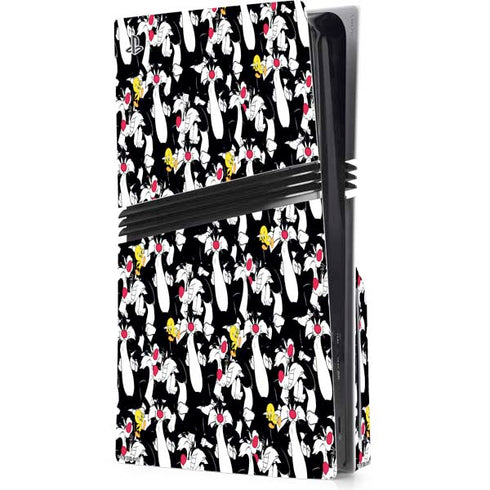 Looney Tunes Sylvester and Tweety Super Sized PS5 Pro Disk Console Skin