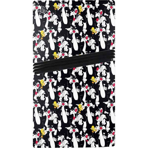 Looney Tunes Sylvester and Tweety Super Sized PS5 Pro Disk Console Skin