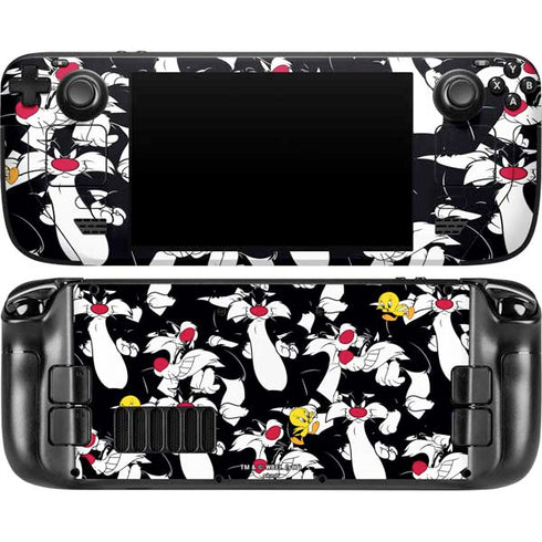 Looney Tunes Sylvester and Tweety Super Sized Steam Deck Handheld Gaming Computer OLED Skin