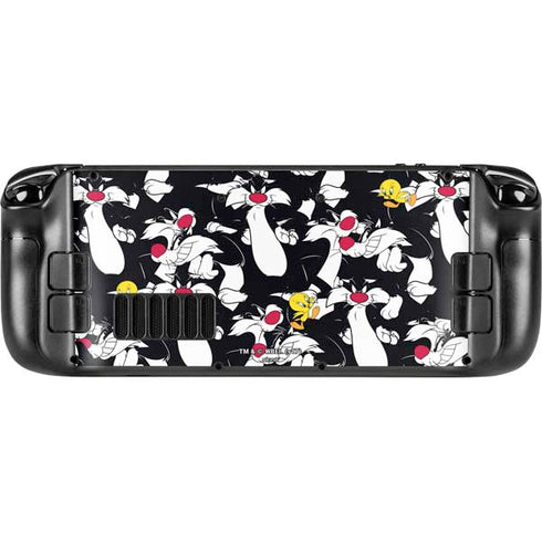 Looney Tunes Sylvester and Tweety Super Sized Steam Deck Handheld Gaming Computer Skin
