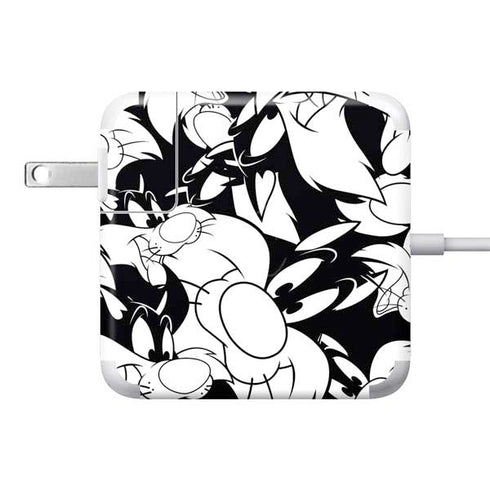 Looney Tunes Sylvester Super Sized Pattern 85W Power Adapter (15 and 17 inch MacBook Pro Charger) Skin