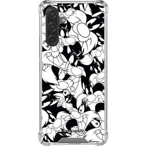 Looney Tunes Sylvester Super Sized Pattern Galaxy A17 Clear Case