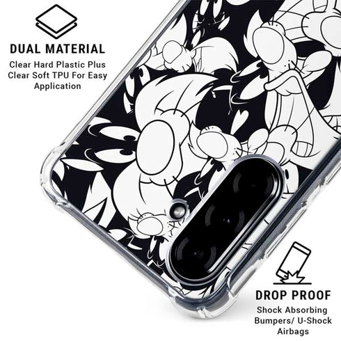 Looney Tunes Sylvester Super Sized Pattern Galaxy A36 5G Clear Case