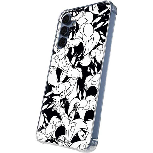 Looney Tunes Sylvester Super Sized Pattern Galaxy A55 5G Clear Case