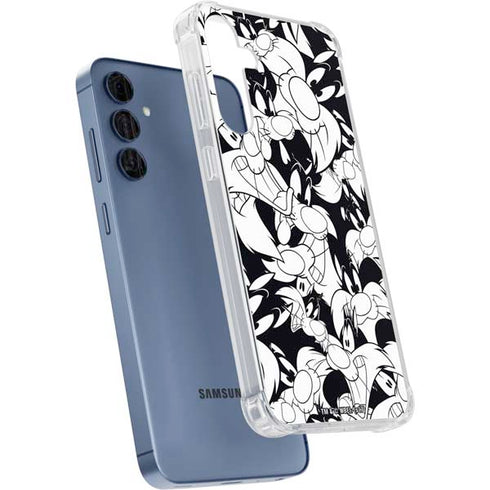 Looney Tunes Sylvester Super Sized Pattern Galaxy A55 5G Clear Case