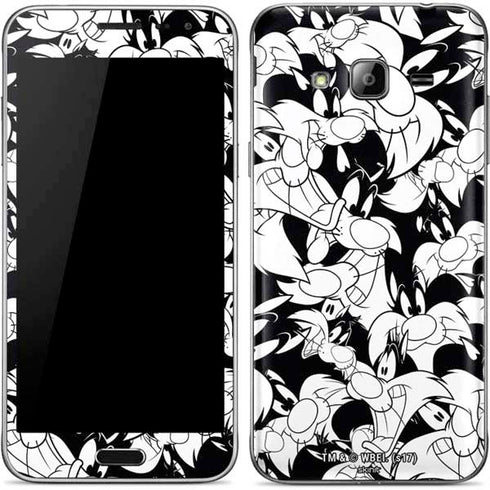 Looney Tunes Sylvester Super Sized Pattern Galaxy J3 Skin