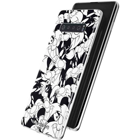 Looney Tunes Sylvester Super Sized Pattern Galaxy S10 Plus Skin