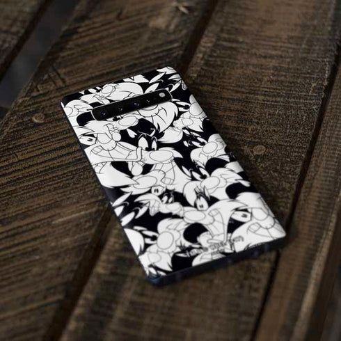 Looney Tunes Sylvester Super Sized Pattern Galaxy S10 Plus Skin