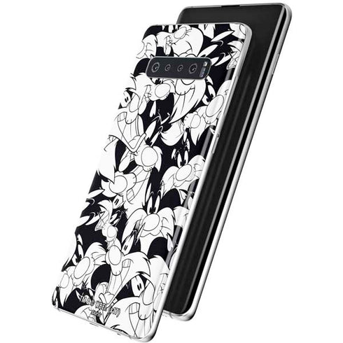 Looney Tunes Sylvester Super Sized Pattern Galaxy S10 Skin