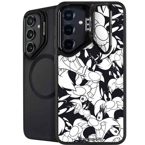 Looney Tunes Sylvester Super Sized Pattern Galaxy S24 FE Kickstand Case