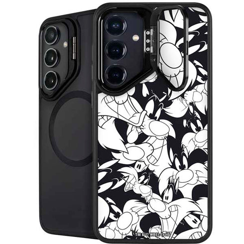 Looney Tunes Sylvester Super Sized Pattern Galaxy S25 Kickstand Case